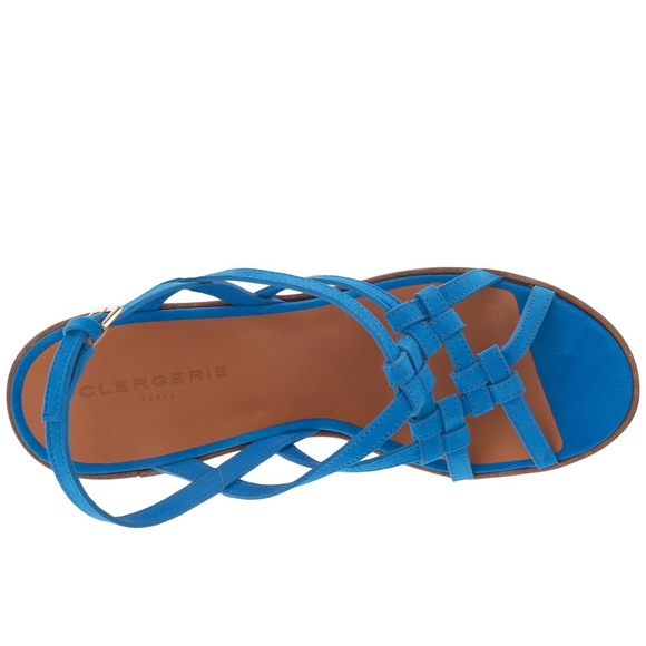 Robert Clergerie Valia Blue Wedge Platform Sandal - Picture 5 of 11